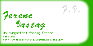 ferenc vastag business card